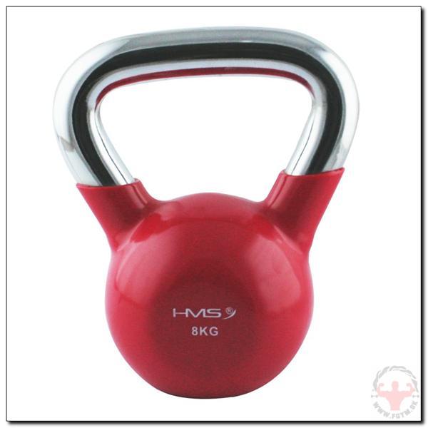 KETTLE BELL HMS  8 KG S CHROMOVANÝM ÚCHOPOM červený