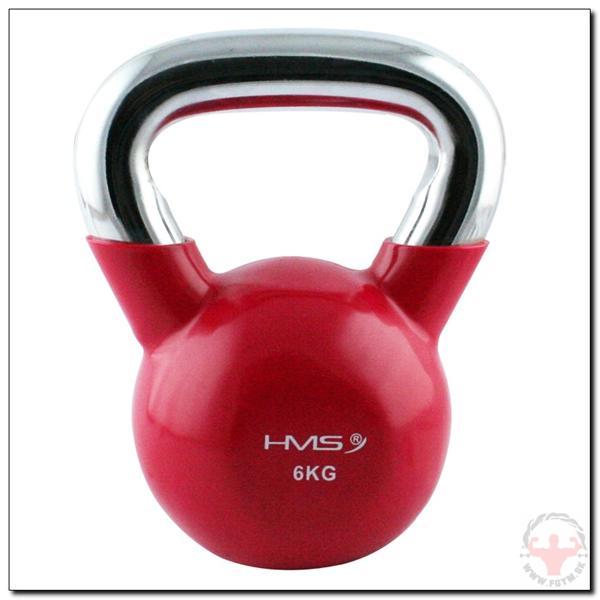 KETTLE BELL HMS  6 KG S CHROMOVANÝM ÚCHOPOM červený