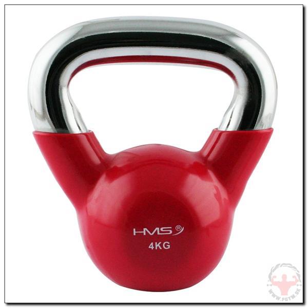 KETTLE BELL HMS  4 KG S CHROMOVANÝM ÚCHOPOM červený