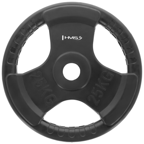Pogumovaný olympijský kotúč HMS TRI GRIP 25 kg