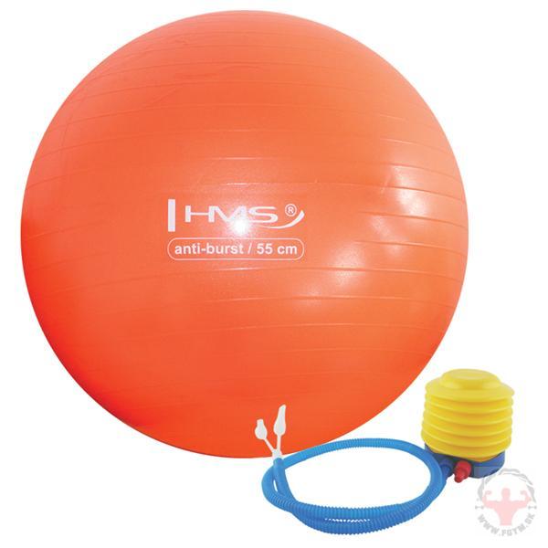Gymnastická lopta HMS YB02 55CM ANTI-BURST oranžová + pumpa
