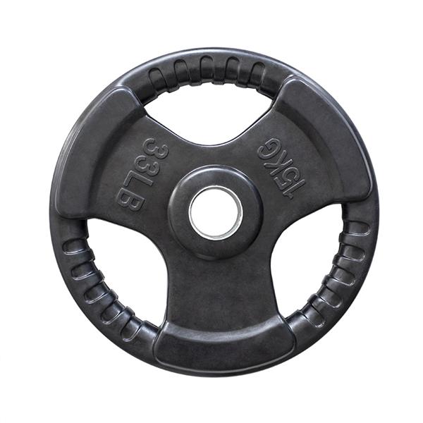 Pogumovaný olympijský kotúč HMS TRI GRIP 15 kg