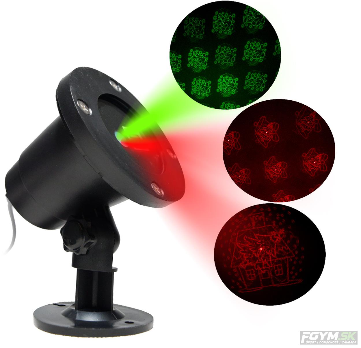 Aga Vianočný laserový dekoratívny projektor Zelená/červená MR9080