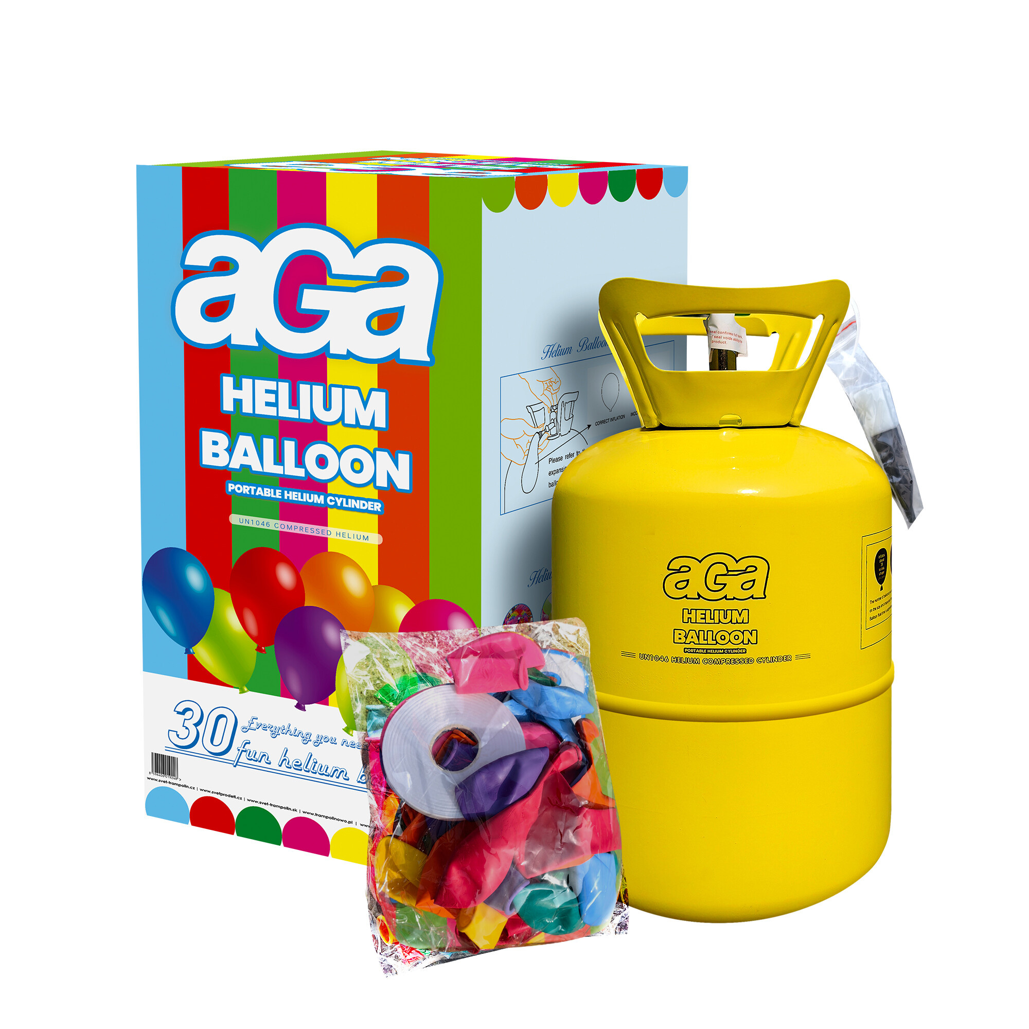 Aga4Kids Hélium do balónikov PARTY 30 MIX Green/Blue