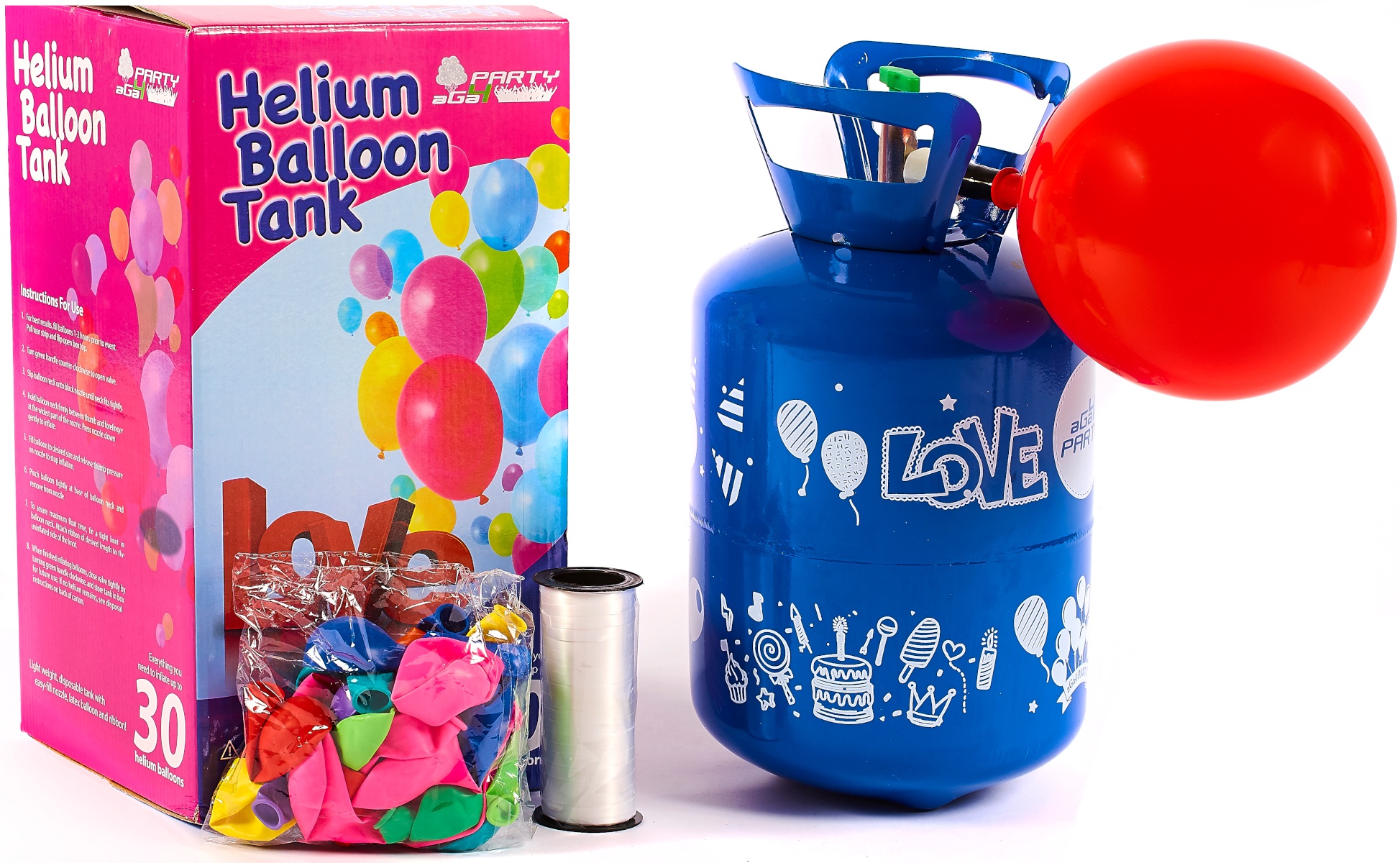 Aga4Kids Hélium do balónikov PARTY 30 MIX Green/Blue