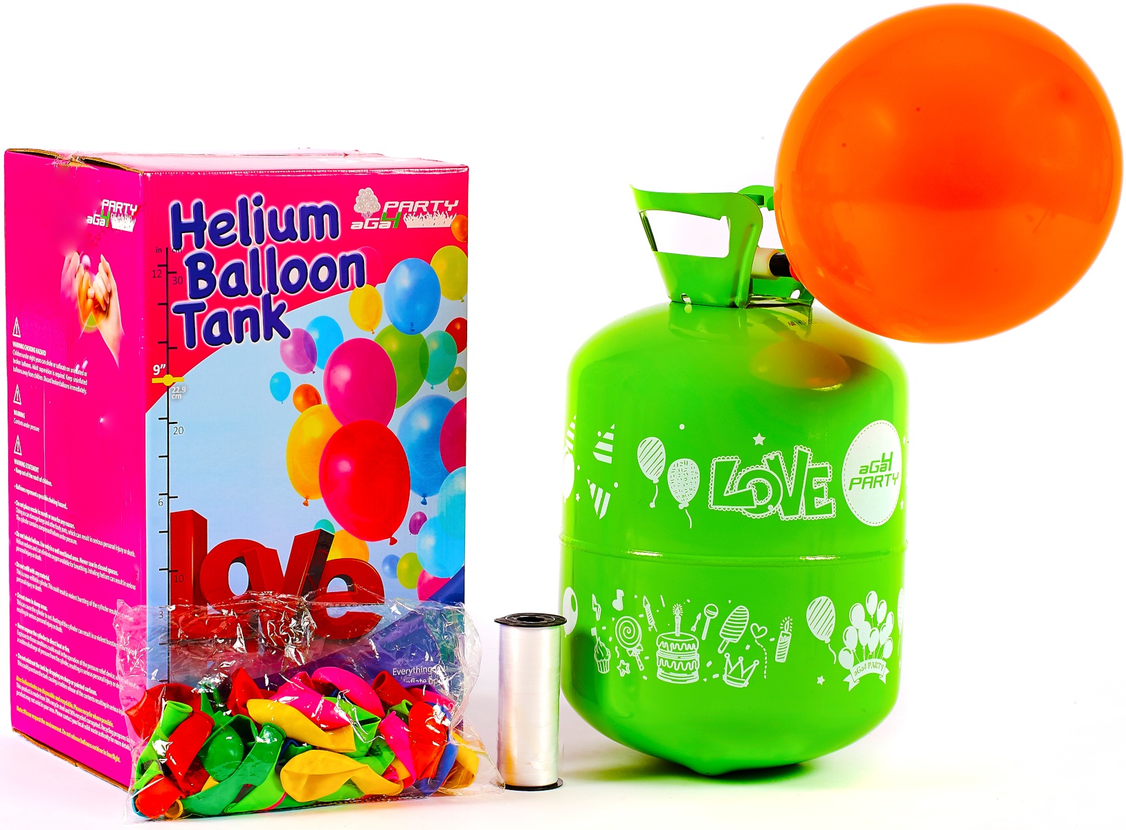 Aga4Kids Hélium do balónikov PARTY 50 MIX Green/Blue/Pink
