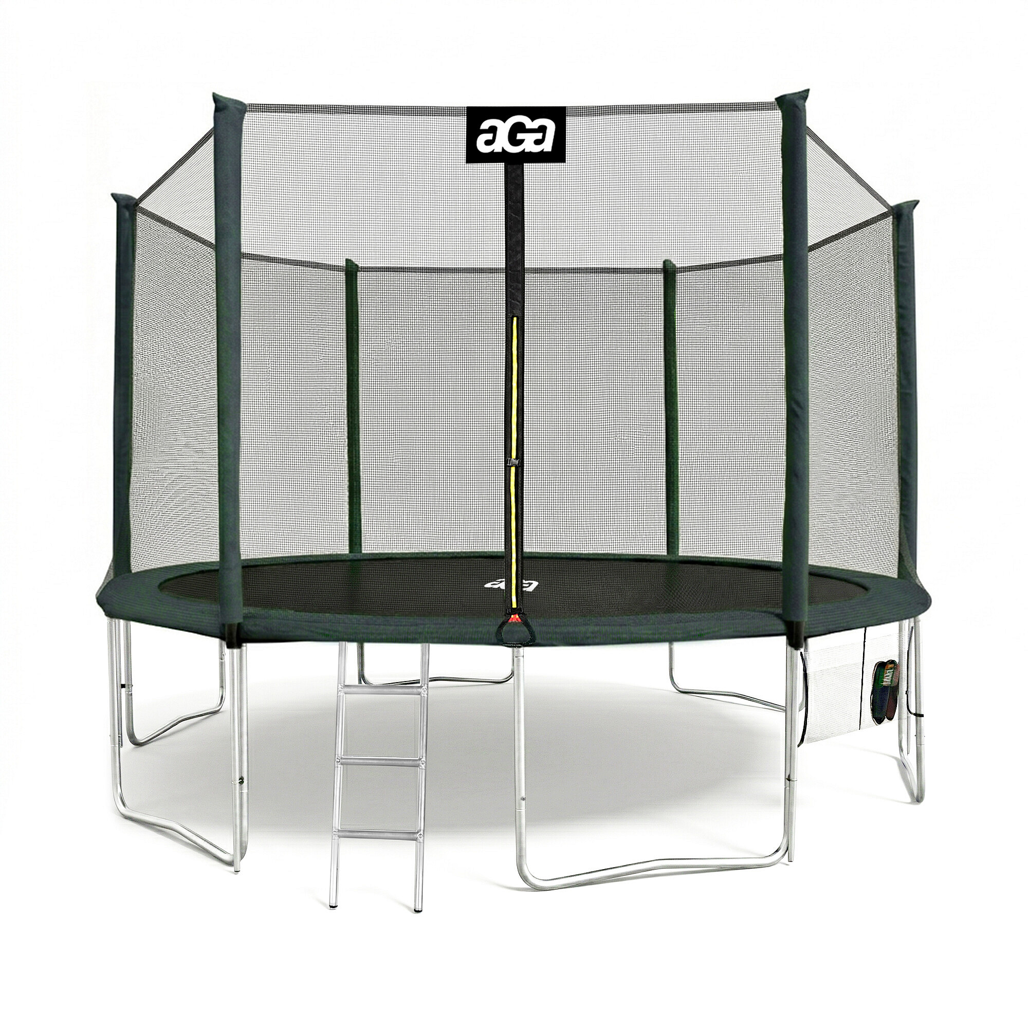 Aga SPORT PRO Trampolína 430 cm Dark Green + ochranná sieť + schodíky + vrecko n