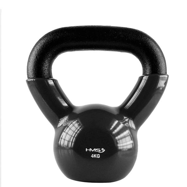 KNV04 ČIERNÝ KETTLEBELL POKRYTÝ VINYLOM HMS