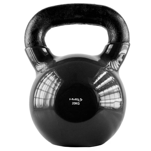 KNV20 ČIERNÝ KETTLEBELL POKRYTÝ VINYLOM HMS