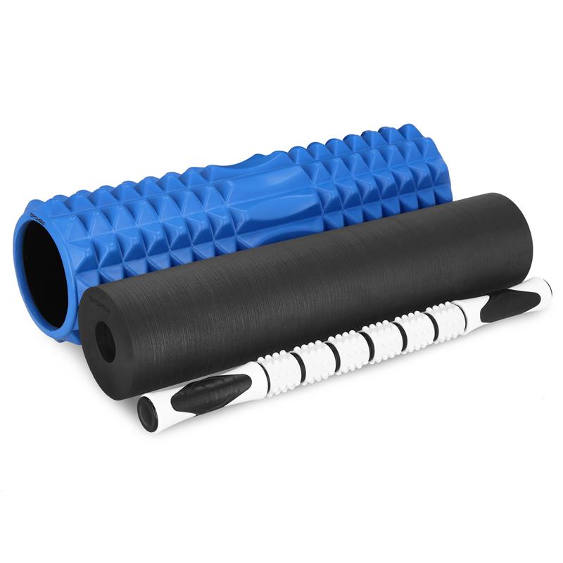  Spokey MIX ROLL fitness masážní válec 3v1, modro-černý