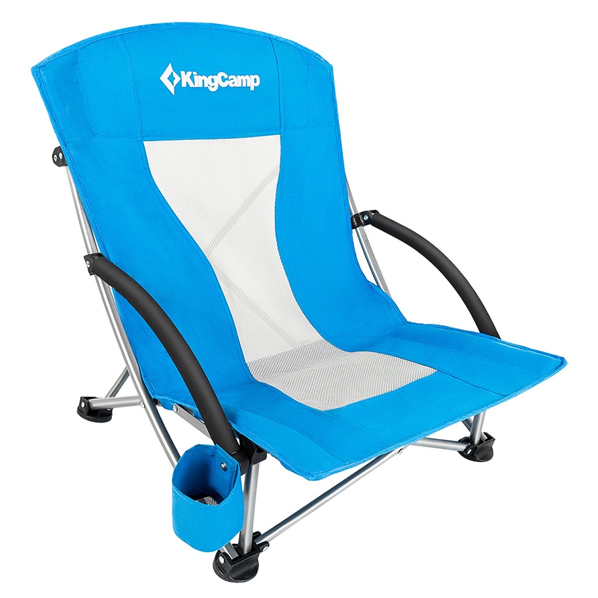 Kempingová skladacia stolička KING CAMP Deluxe s opierkami oceľ - modrá