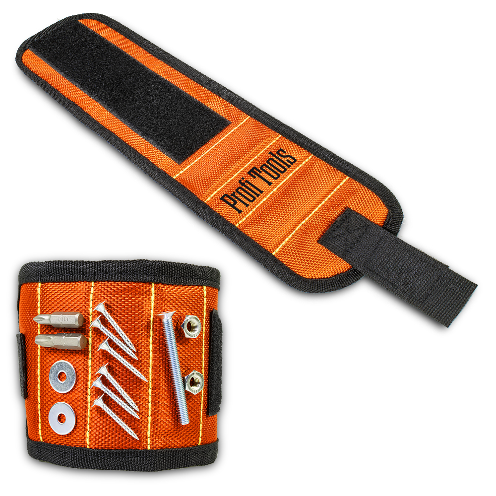 Magnetický náramok pre domácich majstrov, oranžový 32x9 cm Profi Tools 