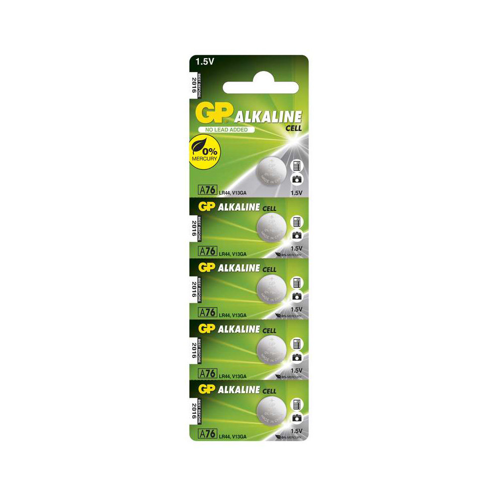 Alkalické batérie GP LR44 A76F 5 ks
