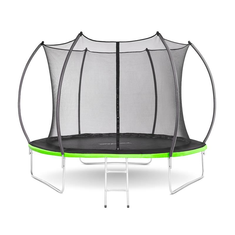BOUNCE Trampolína 305 cm s ochrannou sietou a schodíkmi, cierno-zelená
