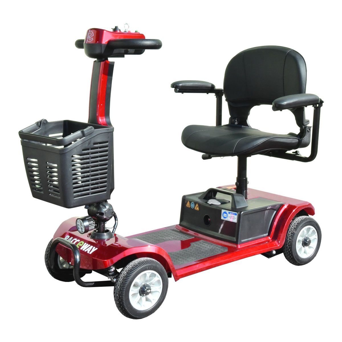 Elektrický štvorkolesový vozík RACCEWAY® SPLIT, vínový