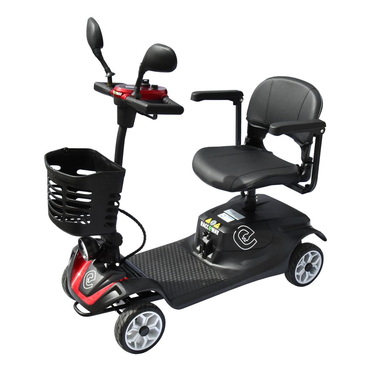 Elektrický štvorkolesový vozík RACCEWAY® SOLID, vínový