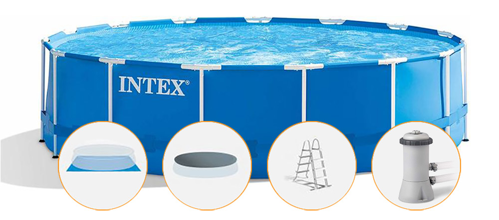 Intex Bazén Metal Frame 4,57 x 1,22 m set vrátane príslušenstva 28242