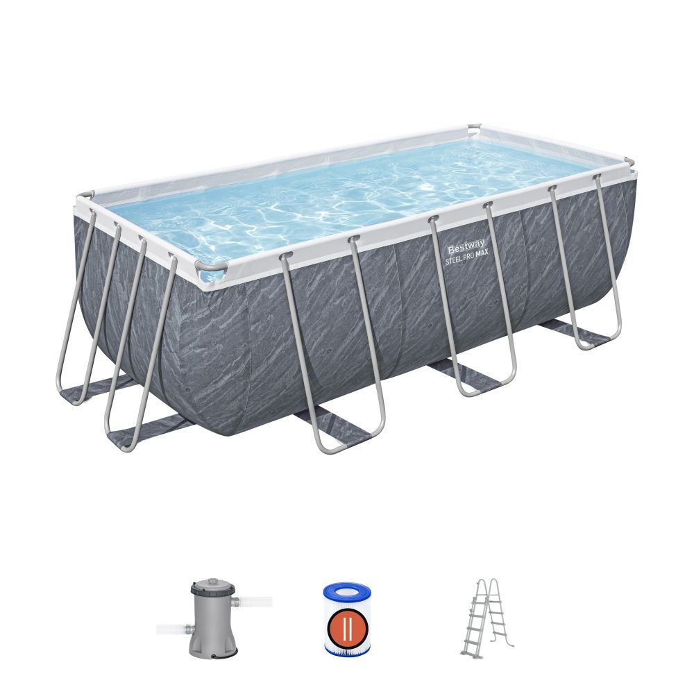 Bestway Bazén Steel Pro Max Marble 4,12 x 2,01 x 1,22 m s príslušenstvom 56722