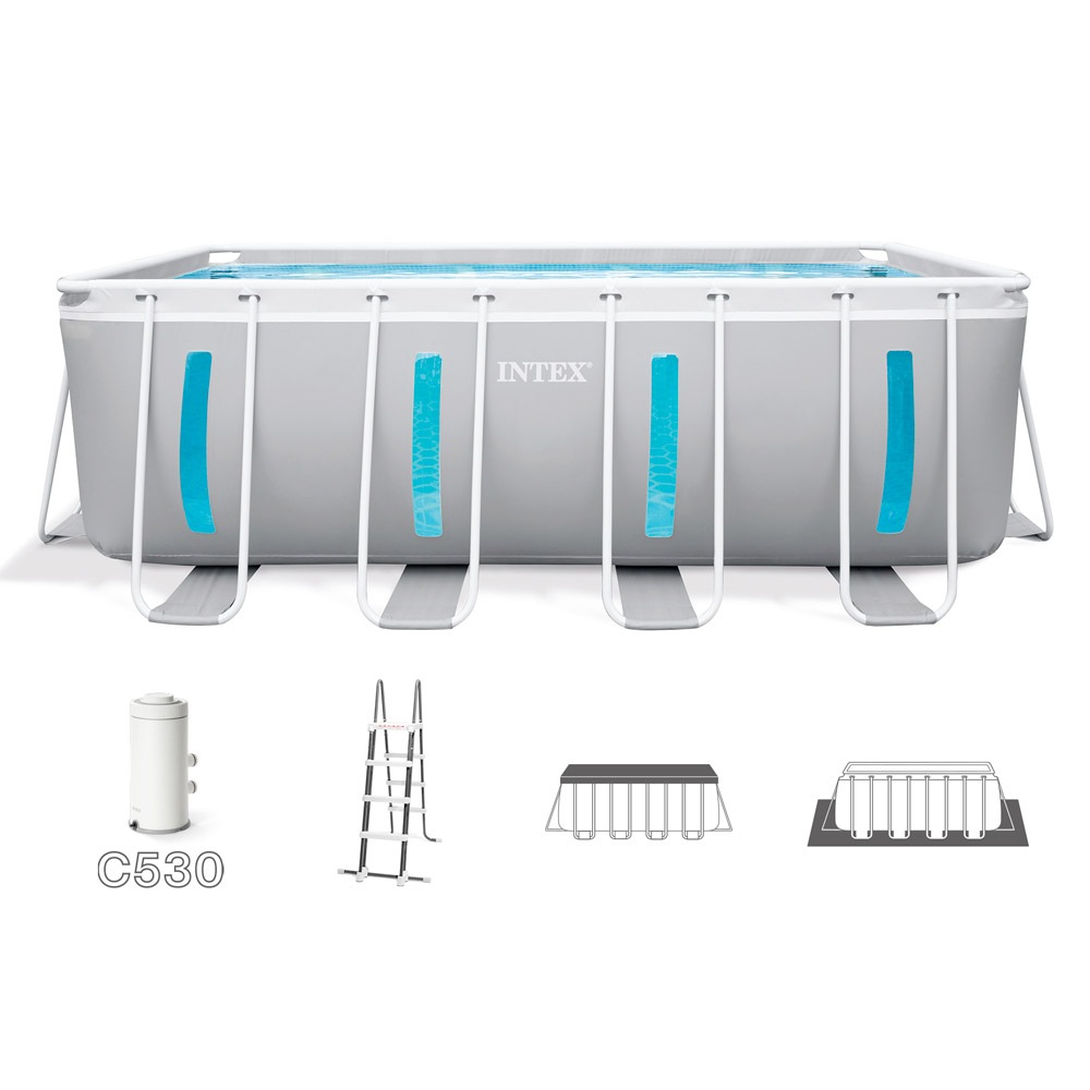 Intex Bazén Prism Frame Clearview 4 x 2 x 1,22 m s príslušenstvom 26770