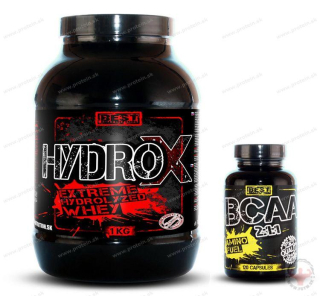 HydroX BEST NUTRITION (1 kg) + BCAA 2:1:1 (120kps)  Zadarmo