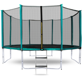 Aga SPORT PRO Trampolína 366 cm Dark Green + ochranná sieť + schodíky