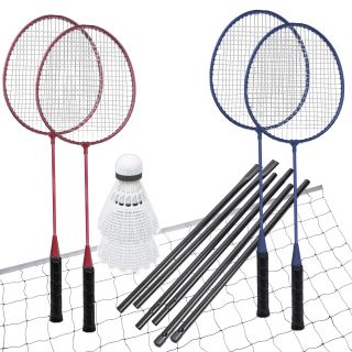 Sada na badminton SPOKEY FUN START, 4 rakety, sieť, košíky